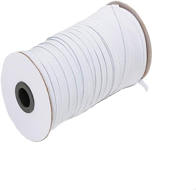 White 100-Yards Length 1/8 Inch Width Elastic Cord/Elastic Band/Elastic Rope/Stretch Knit Elastic Spool for Crafts DIY,Masks and Cuff