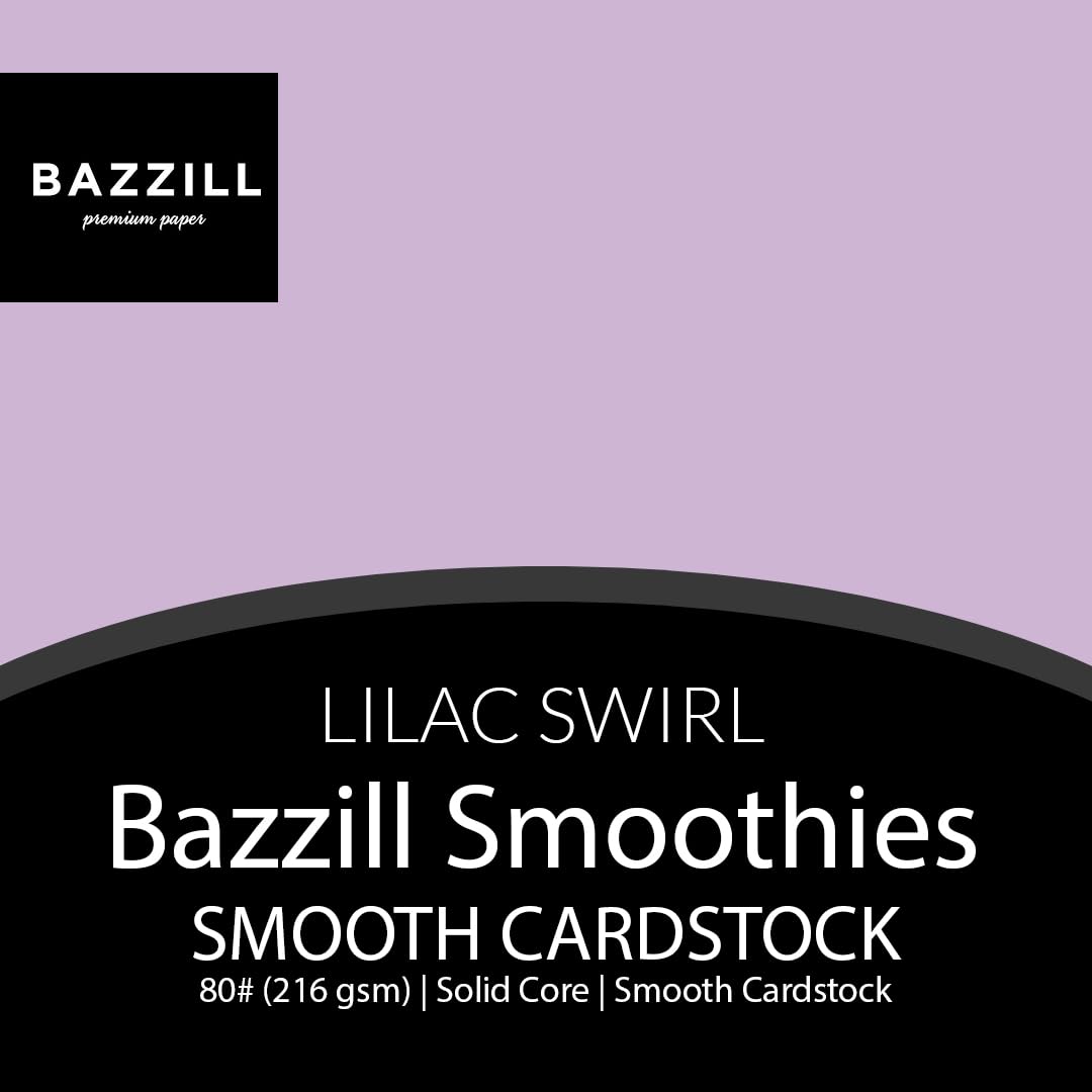 LILAC SWIRL 12x12 Smooth Cardstock by Bazzill 80 lb Purple Scrapbook Paper | Perfect for Cardmaking, Die-cut & Paper Crafting Supplies | 25 Sheets per Pack 25 Pack