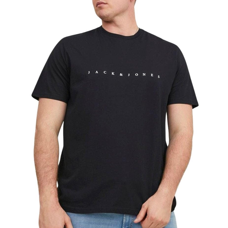 JACK & JONES Camiseta básica con Logotipo Impreso, Manga Corta, Cuello Redondo, Manga Corta, Tallas Grandes, JJESTAR