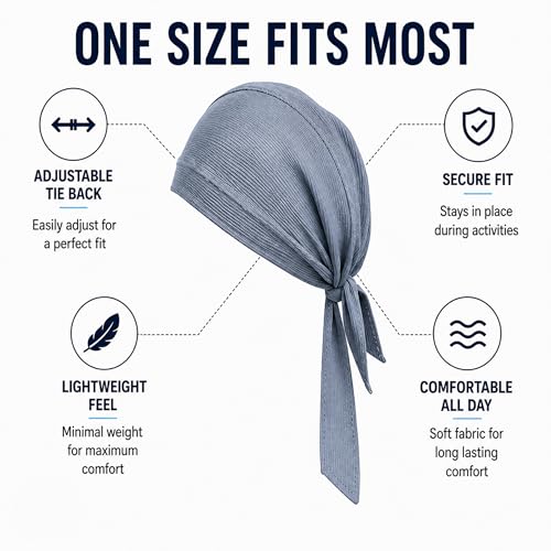 Image of GG BAI Cottrise Sikh Religious Patka Headwear Sweat Wicking Doo Rag Cooling Dew Rag Helmet Liner Hat Large Motorcycle Head Wrap Bandana Skull Caps for Men and Women