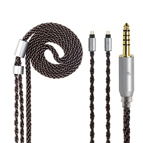 okcsc 0.78 2 PIN Replacement Upgrade Silver Plated IEM Cable for TRN V10 V20 V80 V90 CCA C10 C16 A10, 4.4MM Plug 4 Feet Length