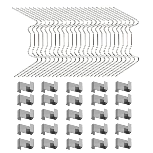 YAYAFUN 50pcs Z Clips for Greenhouse, Silver Z-Shape Greenhouse Clips, Stainless Steel, Easy Install, Suitable for Aluminium Framed Greenhouses