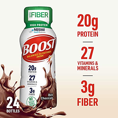 BOOST High Protein with Fiber Complete Nutritional Drink, 8 fl oz Bottles, 24 Rich Chocolate + 24 Very Vanilla (Pack of 48) - Image 4