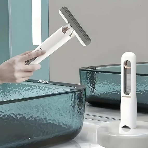 Image of Veloxi Flat Microfiber Magic Mop for Floor Cleaning | Hands-Free Self Squeeze Mop with Stainless-Steel Handle & Washable Microfiber Refill (M Mop)