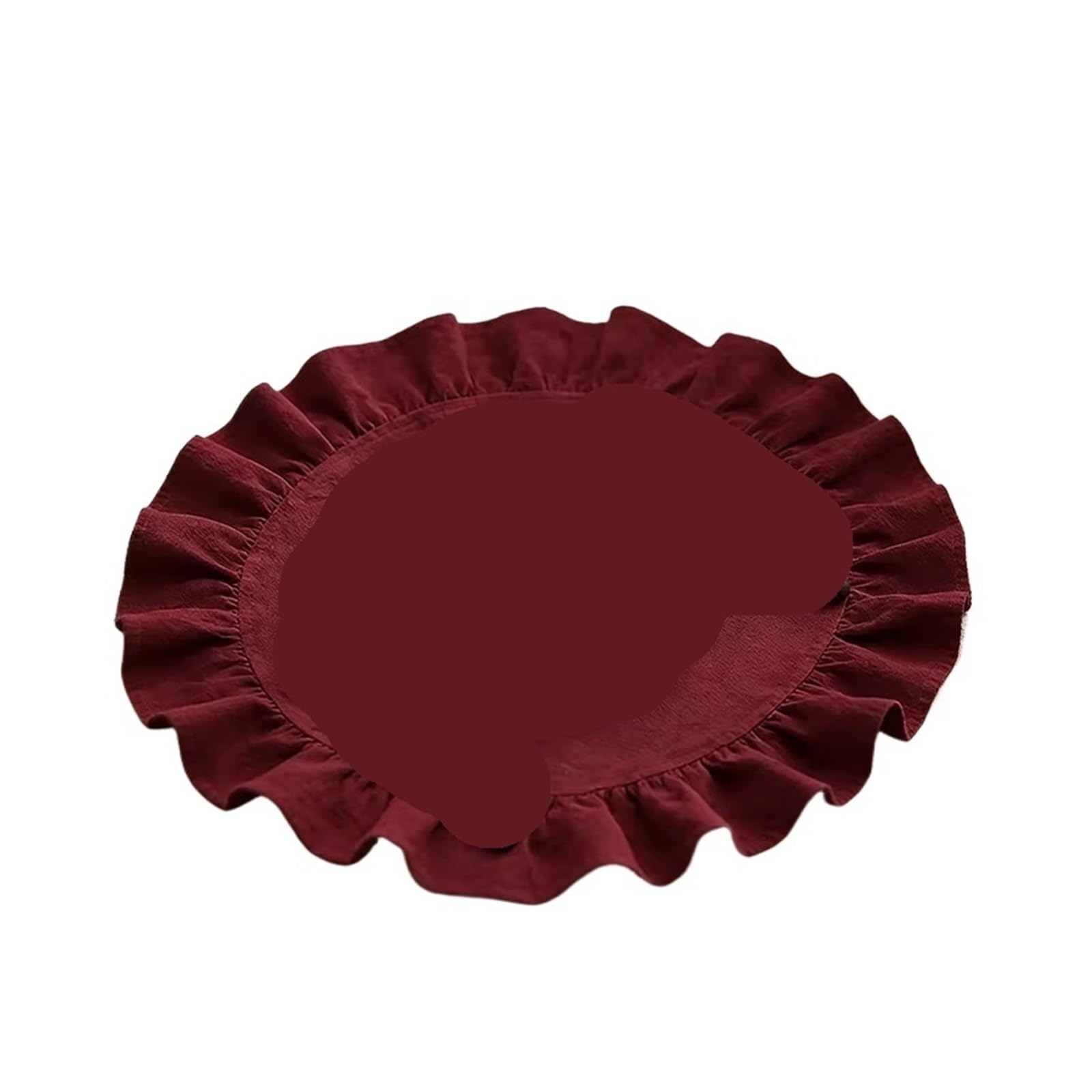 Napperons ronds en coton bordeaux pour décoration de mariage et table de cuisine