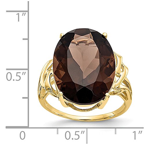 Solid 10k Yellow Gold Brown Smoky Quartz Engagement Ring3