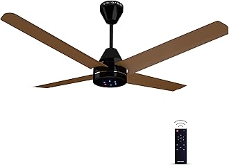 Colorbot Stella Quad 4 Blade BLDC Ceiling Fans 1200mm | BEE 5 Star Rated | Save up to 65% | Remote Control (Boost, Timer, LED, Reverse Mode) | 4 Years Warranty (Urban Oak)