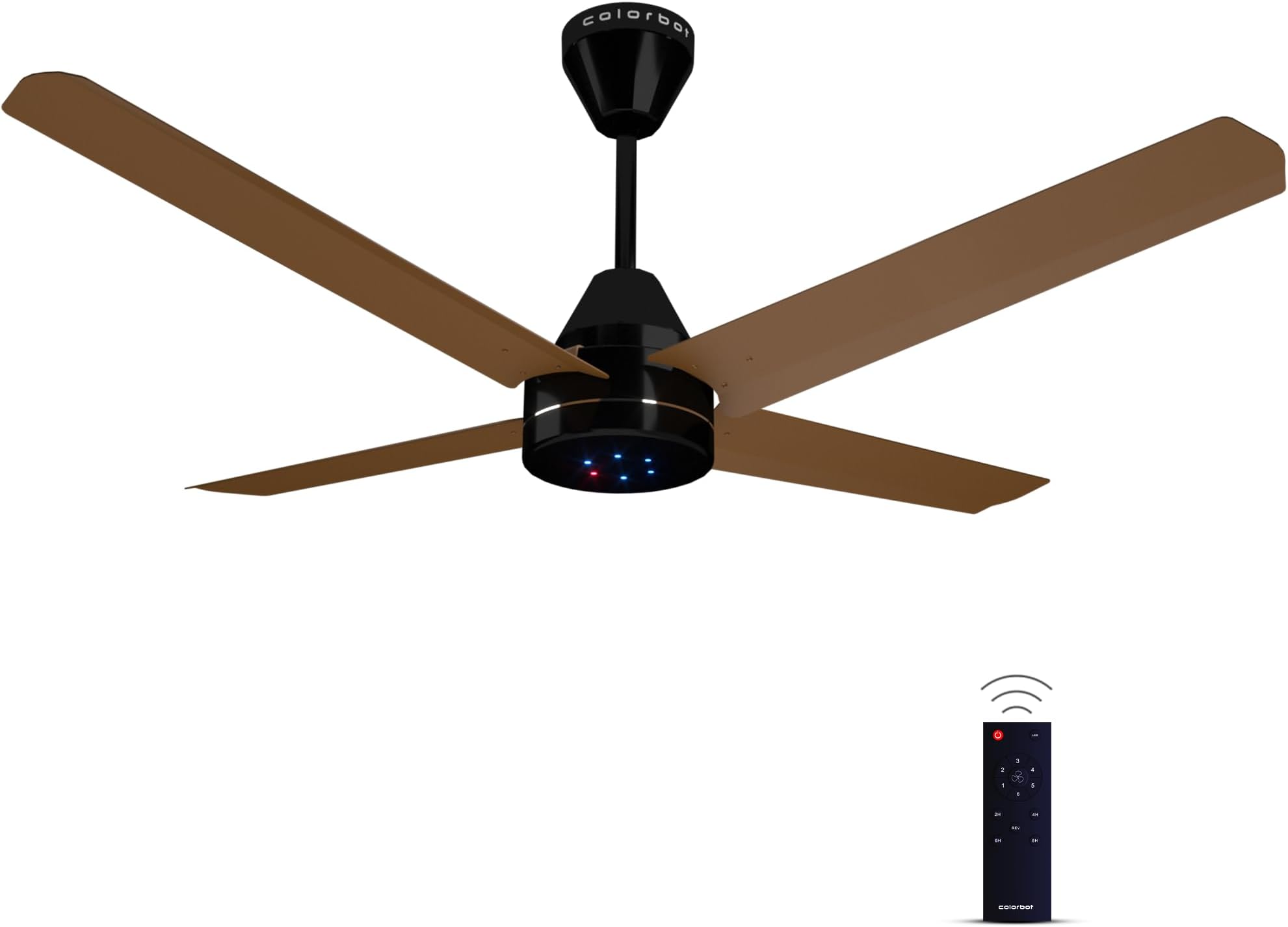 - Stella Quad 4 Blade BLDC Ceiling Fans 1200mm | BEE 5 Star Rated | Savings up to 65% | Remote Control (Boost, Timer, LED, Reverse Mode) | 4 Years Warranty (Urban Oak)