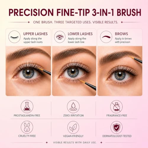 Image of Lash Serum for Eyelash Growth: Advanced Eyelash Growth Serum with Multi-Peptide, Vegan Lash Boost Enhancer for Sensitive Eyes, Thicker Formula for Longer, Fuller Looking Lashes