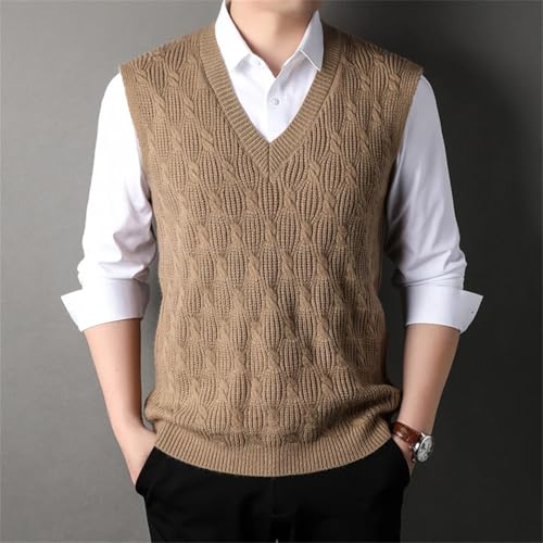 Men’S V-Neck Sweater Vest Warm Sleeveless Jumper Knitted Pullover Waistcoat4