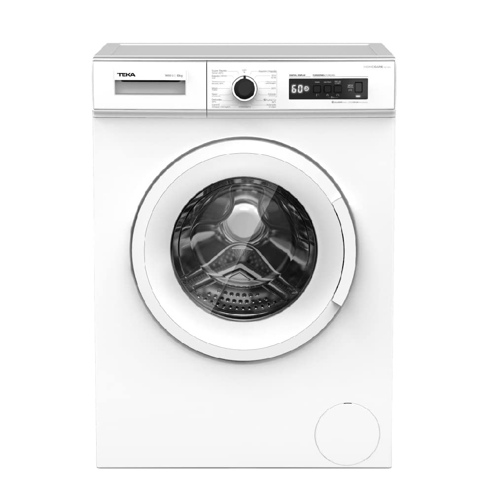 Teka WMT 10610 WH - Lavadora HomeCare Series,15 Programas de Lavado, Electrónica con Display Digital, Gestión Fuzzy Logic, Capacidad 6 kg, Color Blanco