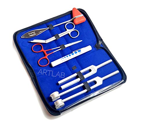 6PCS GERMAN NEUROLOGICAL DIAGNOSTIC SET- TUNING FORK C 128 + C 512 + HEMOSTAT (CYNAMED)
