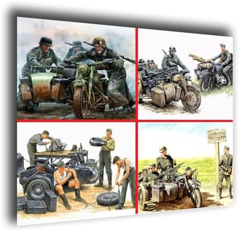 Masterbox Bundle LOT of German Motorcycle Troops 4 Plastic Kits 1/35 image 3