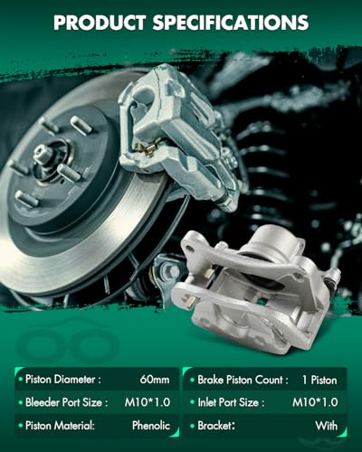 Image of SCITOO 18B5422 18B5423 Front Left & Right Disc Brake Calipers Assembly w /Bracket for Chrysler for 200 2015-2016,for Dodge for Dart 2013-2016