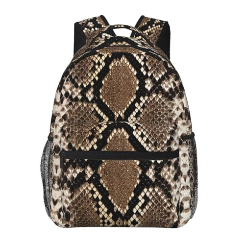 Snakeskin Backpack Snake Laptop Backpacks Travel Hiking Camping Bag Funny Bag Casual Daypack Backpack