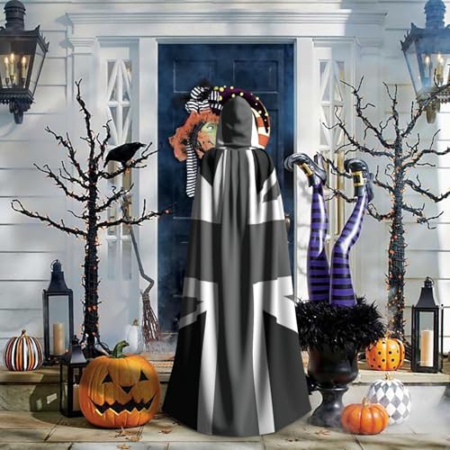Cape médiévale à capuche motif Royaume-Uni pour costume mixte original