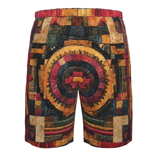 Men's Swim Trunks Beach Board Shorts Swimming Quick Dry - Southwest Native American Aztec Navajo4