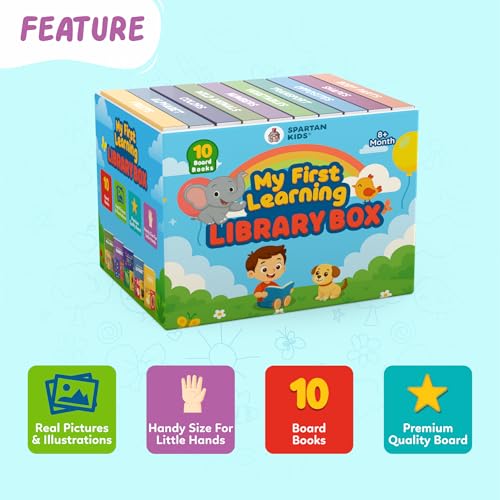 Image of My First Library Box Set of 10 Board Books | Baby Books for 1+ Year Old Baby & 2+ Year Old | Early Learning ABC Alphabet, Numbers, Animals & Colors | Kids Books | Gift for 1 Year Old Boy & Girl