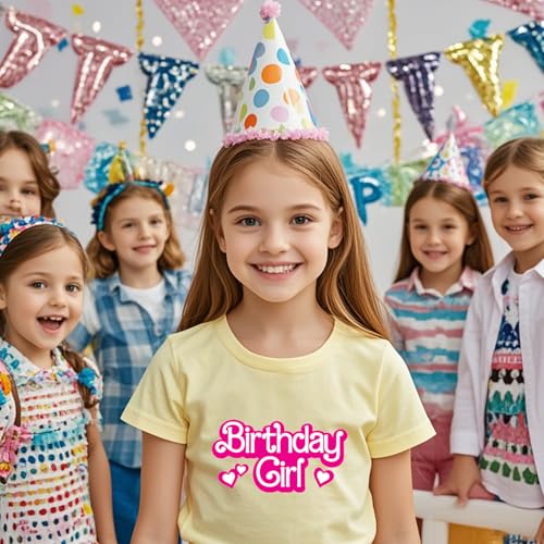 Image of Birthday Girl Tshirt Toddler Birthday Shirts Tees Little Kids Top Outfit Cotton Short Sleeve 2nd 3rd 4th 5th 6th 7th 8th