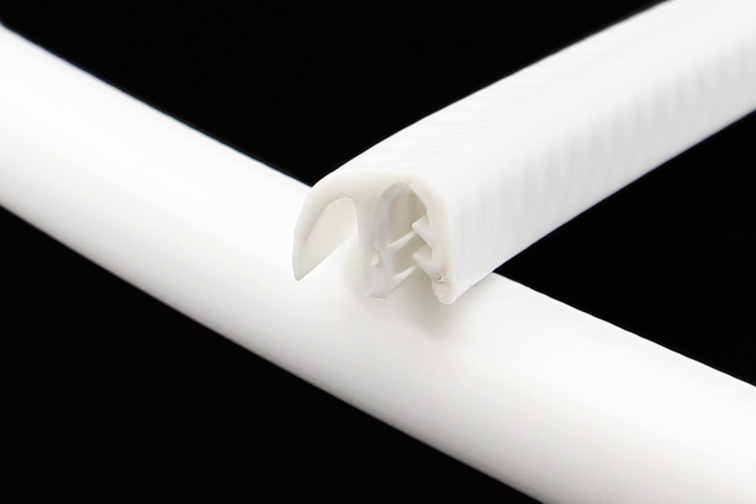 SMI-Dichtungsprofil DF10-SIL für 1-4mm Silikon mit Drahteinlage Weiß selbstklemmend ohne Kleber - Kantenschutz mit Fahne seitlich Dichtung, Kantenschutzdichtprofil für Auto, Kofferraum (3 m)