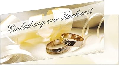 Pack of 25 Wedding Invitations (EKT-105) Format DIN Long Invitations Rings Wedding Ceremony