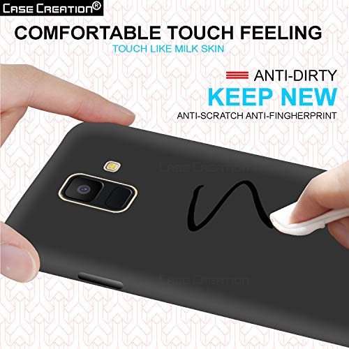 Image of Case Creation Luxurious OG Series for Samsung Galaxy J6 Case Cover,Anti-Dirty Slim Case Frosted Matte Cute Candy TPU Raised Bezel (Splash of Color) Back Cover for Samsung J6 -Black