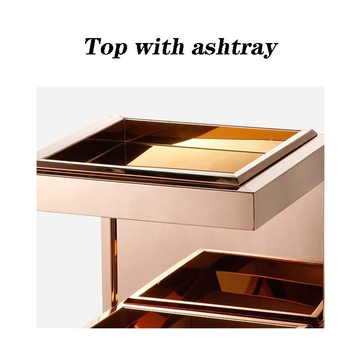 Miniatura 3 de Bote de basura ligero de mármol de lujo en el centro comercial, hotel, vestíbulo, ascensor, entrada, cubo de basura vertical de acero inoxidable con