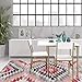 CosmoLiving Mercer Modern Drop Leaf Table and Chair Set with White Lacquered Top and Warm Gold Finish - Brass