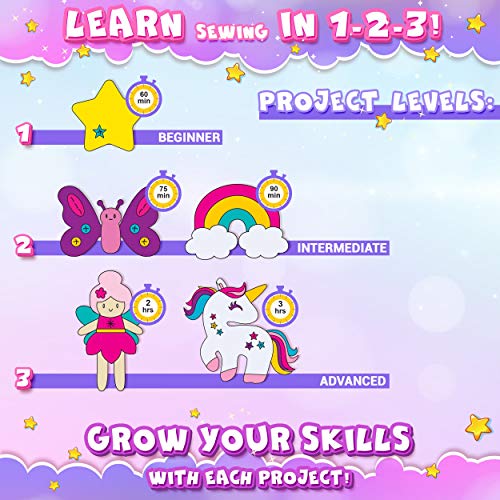Beginner-Sewing-Kit-for-Kids-Arts-Unicorn-Crafts-Kits-My-First-Sewing-Kit-for-Girls-Ages-7-12-yrs-Kids-Gifts-Learn-to-Sew-Magical-Projects-with-Stuffed-Animal-Dolls-Instructions-Felt Beginner-Sewing-Kit-for-Kids-Arts-Unicorn-Crafts-Kits-My-First-Sewing-Kit-for-Girls-Ages-7-12-yrs-Kids-Gifts-Learn-to-Sew-Magical-Projects-with-Stuffed-Animal-Dolls-Instructions-Felt