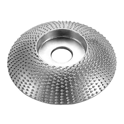 EElabper Wood Grinding Wheel Tungsten Carbide Grinding Wheel Grinder Shaping Disc Carving Abrasive Disc for 5/8 Inch Sanding Carving Shaping Polishing Angle Grinder Attachment Tool (Silver)