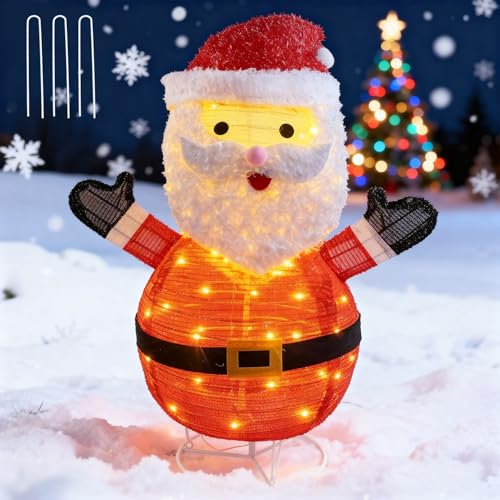 Mini LED Weihnachtsmann 80cm Weihnachtsdeko,Beleuchtete...