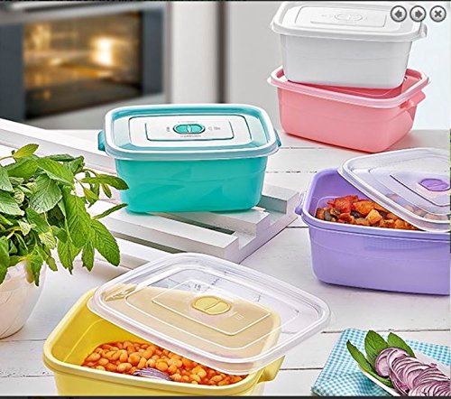 3pc 0.5lt, 1lt & 2lt Microfresh Food Storage Containers (Pastel Lilac)