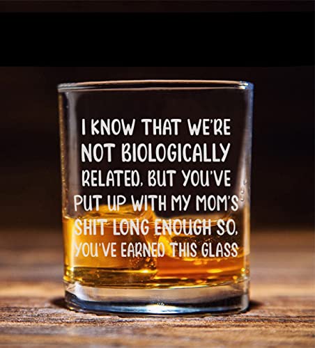 NeeNoNex I Know That We're not Biologically Related Step Dad Whiskey Glass - Funny...