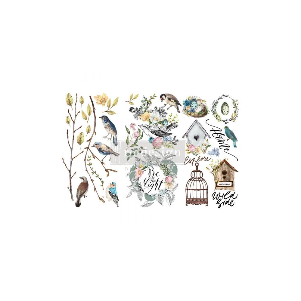 Garden Marvels Small Transfers 6"x12" 3 Sheets Rub on Transfers for Furniture Home Decor Furniture Transfer Furniture Tattoo Wall Stickers 3D Home Wall Decal