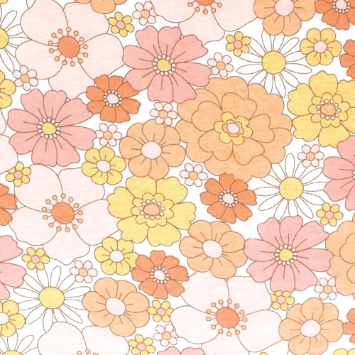Image of Hudson Baby Unisex Baby Cotton Fitted Crib Sheet, Peace Love Flowers, One Size