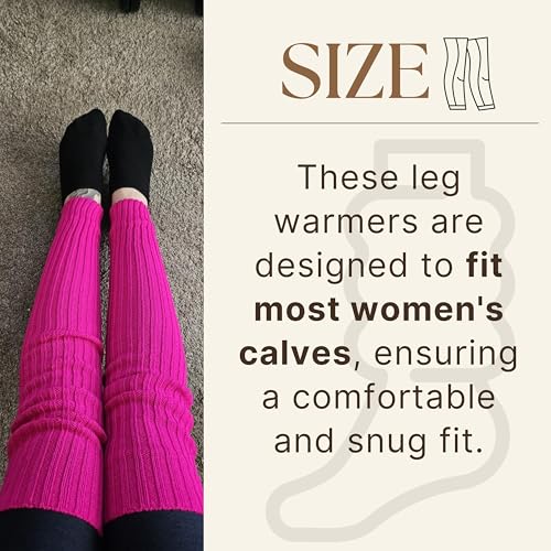 Women's Knee High Cable Knit Warm Ribbed Winter Leg Warmers for Women4