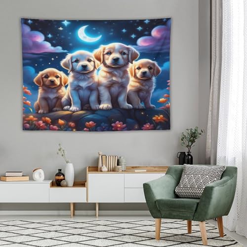 Tenture murale chien mignon PAZZK impression 3D haute définition 150x200 - 4