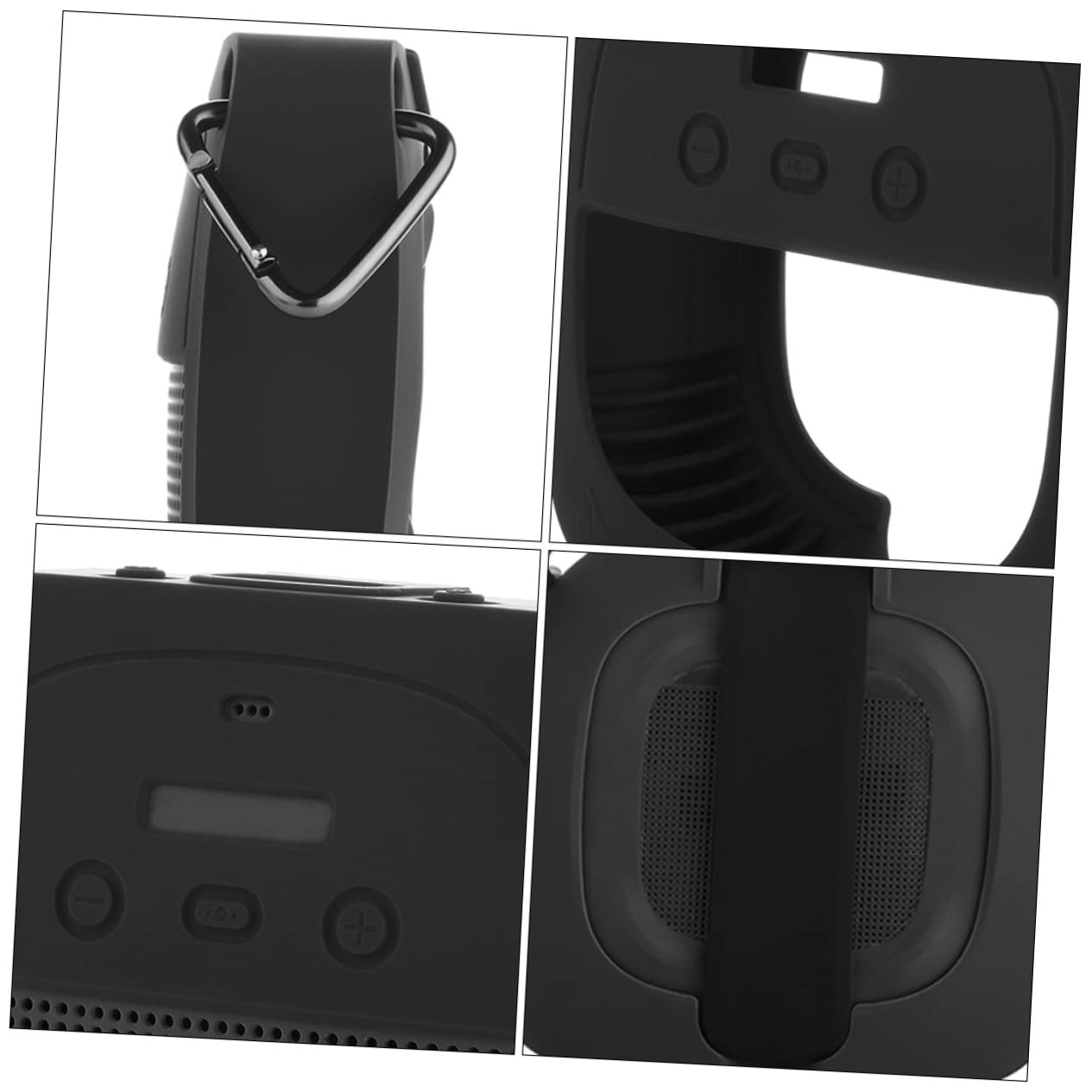 GAROZATION 1pc Portable Protective Case for Speaker Shockproof Storage Bag Carabiner for Travel and Outdoor Use Deep