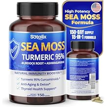 Sotalix Sea Moss Capsule with Ashwagandha, Burdock Root, Bladderwrack, Turmeric - Powerful Natural Immunity Booster 150 Count Pack of 1