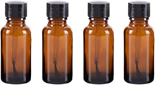 4 Pcs 20ml Empty Refillable Nail Polish Bottles Glass Nail Varnish Bottles Containers with Brush Cap for Nail Art (20 ml)