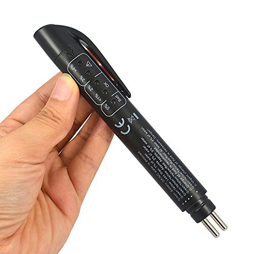 Ziyan DOT 3/4/5 Bremsflüssigkeitstester, Bremsflüssigkeitsprüfer mit 5 LED Anzeige für Auto Fahrzeug, Prüfgerät für Bremsflüssigkeiten, Brake Fluid Tester, Ölerkennung, DOT3, DOT4, DOT5