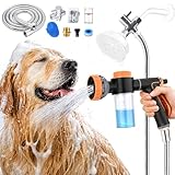 Dog Shower Attachment with Metal 3-Way Shower Diverter & 6.6FT Shower Hose for Bathroom Showr Arm, Dog Wash Hose Nozzle Sprayer for Easy Pet Bathing Dog Washing Hose Attachment