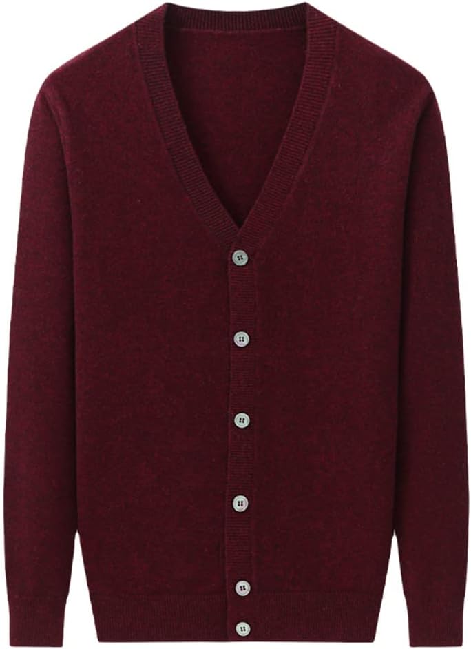 Men Fashion Cashmere Cardigan V-Neck Knitted Cardigan