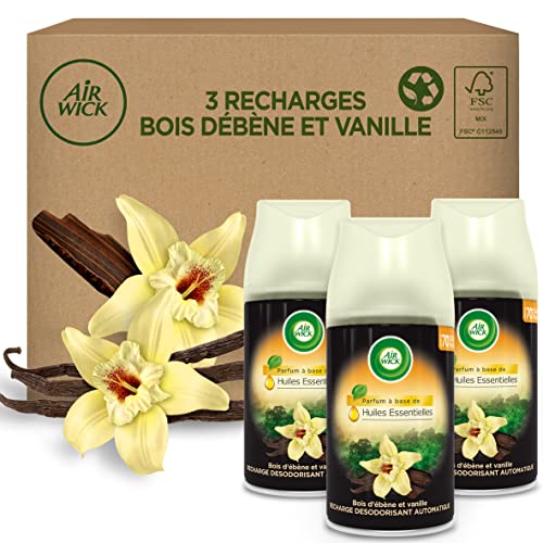 Air wick Desodorisant Maison Recharges Diffuseur Freshmatic - 3 Recharges Parfum Vanille & Bois...