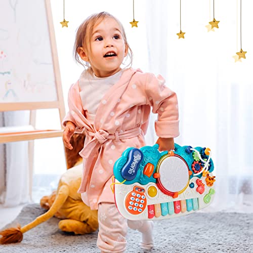 M Sanmersen Baby Piano Toys 12 To 18 Months - Musical Toy For Toddlers 1 2 3 Years Old Light Up Babies Toy 6-In-1 Keyboard Piano Phone Drum Set Infant Toy Boys Girls First Birthday Gifts #TOP5