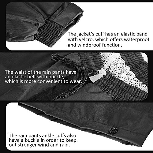 image for ILM Motorcycle Rain Suit Waterproof Wear Resistant 6 Pockets 2 Piece S