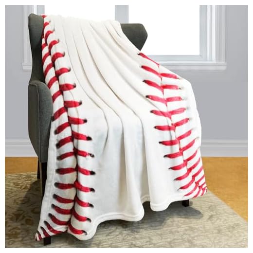Rstick Baseball Stitches Blanket 40" x 50", Gifts for Baseball Lovers, Boy Teen