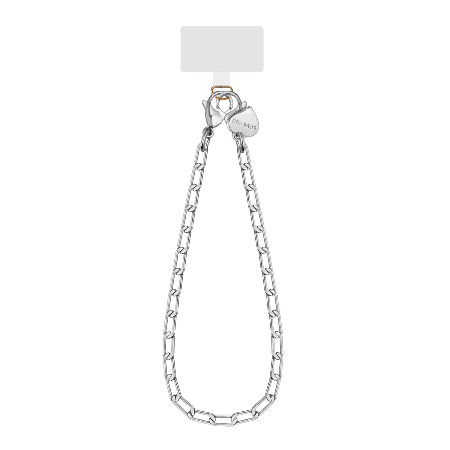 Tabanzhe Women's Silver Phone Wrist Strap For ,Metal Mobile Phone Lanyard With Tether Tab, Detachable Anti-Theft Chain For Most Phones, Comfortable Hands-Free Wristlet(Silver)