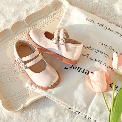Image of GINFIVE Toddler Girls Dress Shoes Little Kids Flats School Mary Janes Shoes