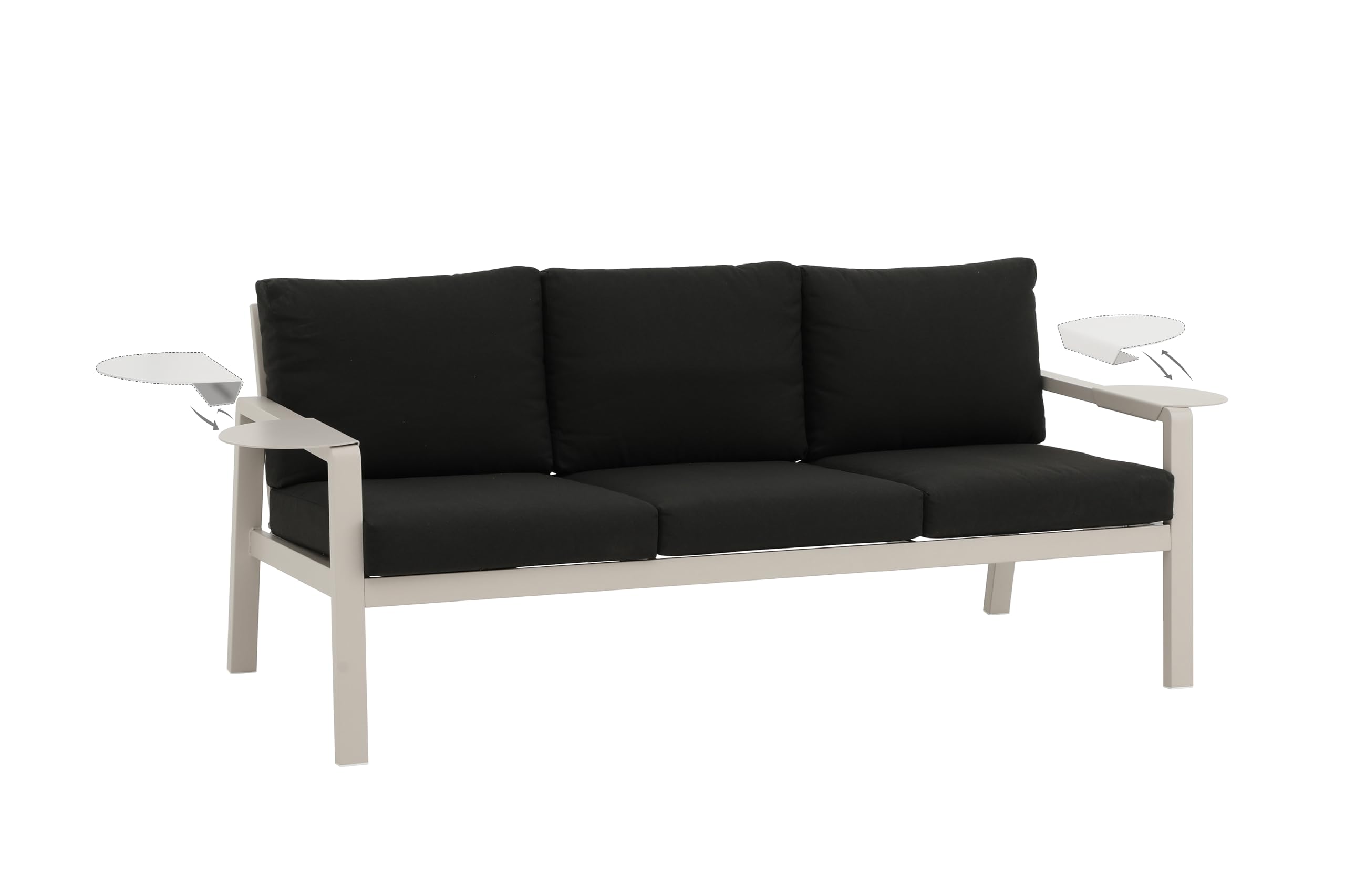 Tarrington House Aro Conjunto de Muebles de Exterior, Acero, 4 Piezas, 2 Sillones, Sofá de 3 Plazas y Mesa de Centro, Antracita